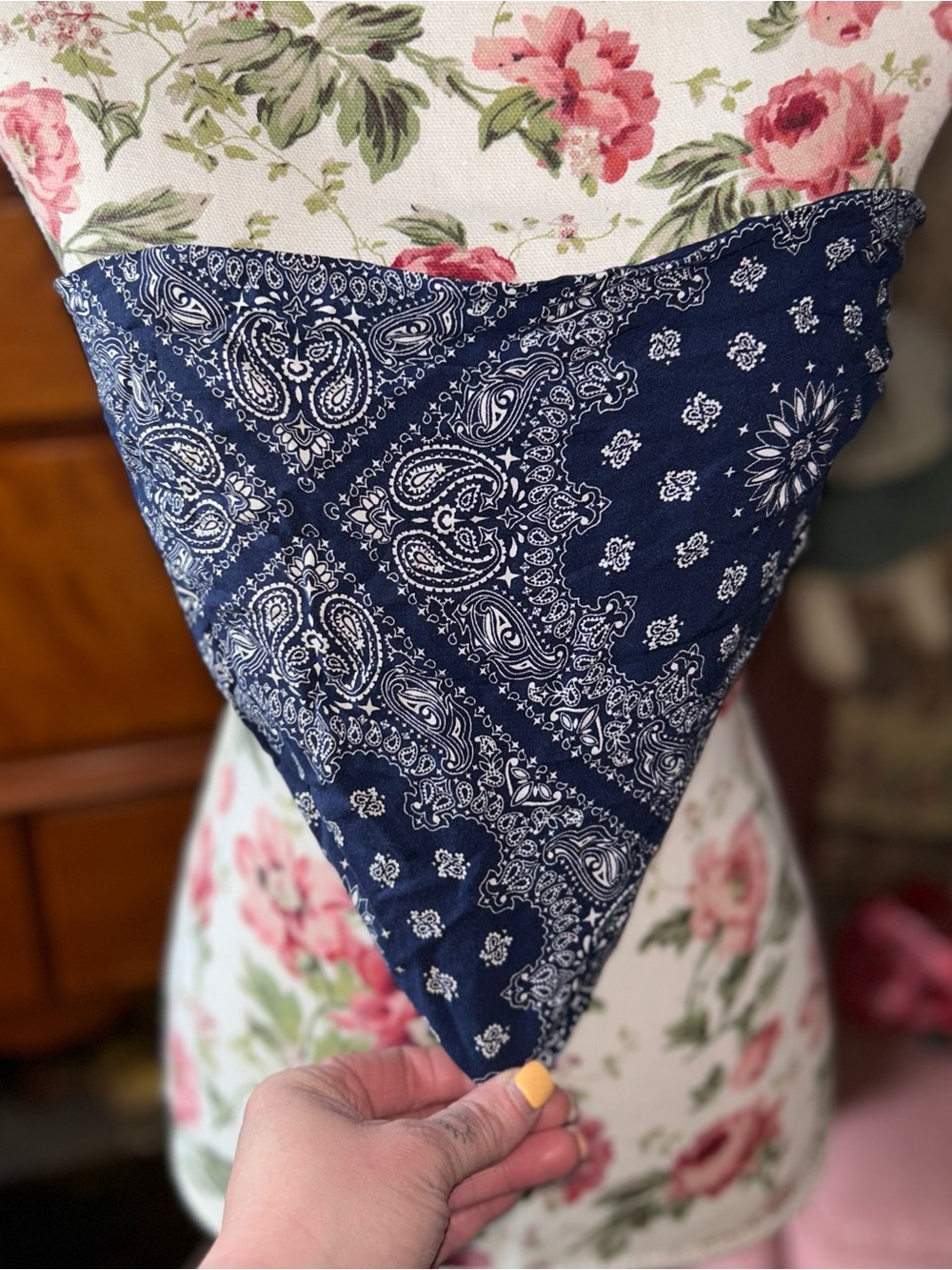 Forever 21 Navy Paisley Bandana Print Scarf